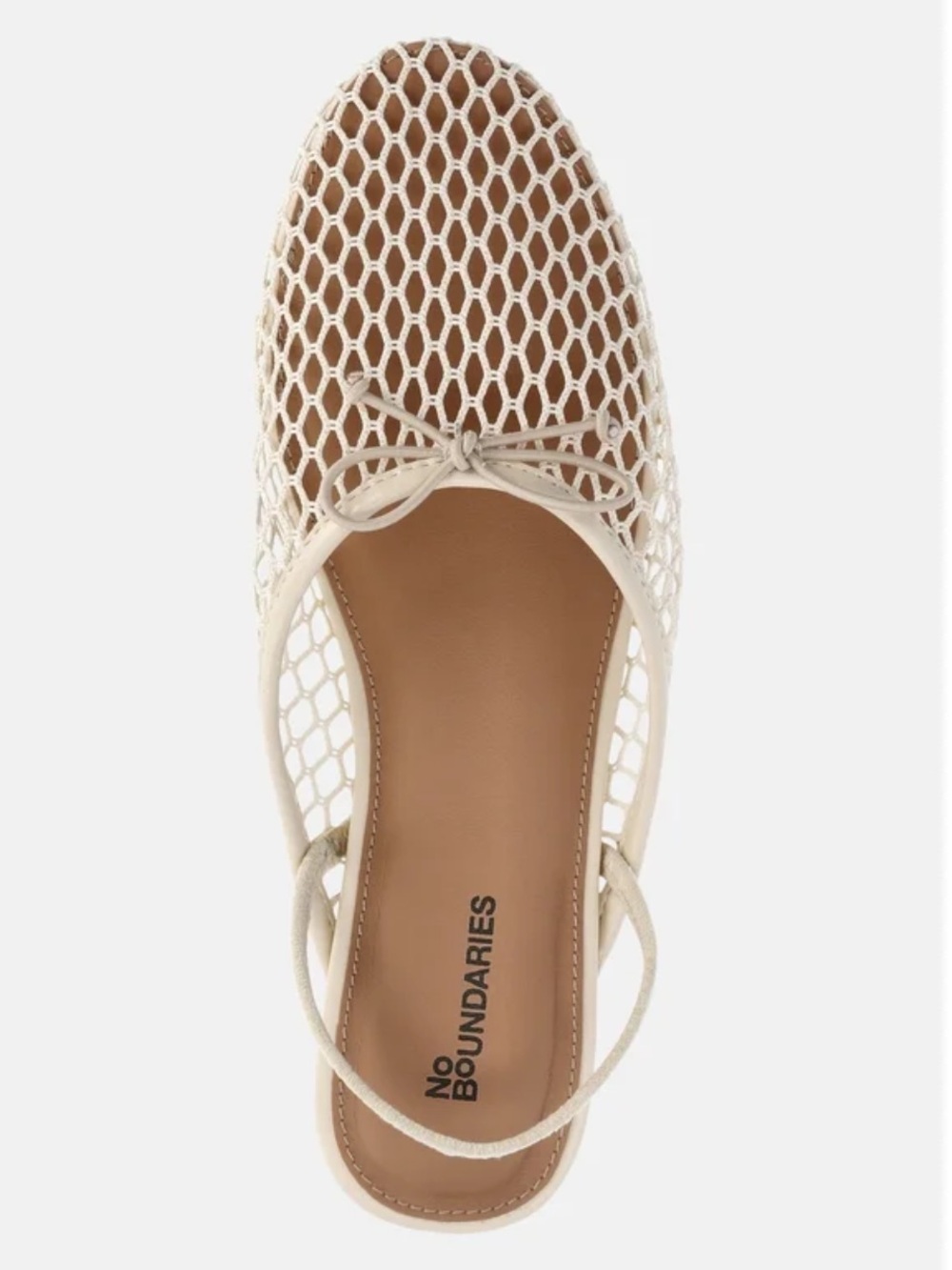 NWT No Boundaries Beige Mesh Slingback Ballet Flat